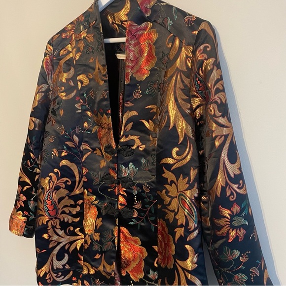 SOFT SURROUNDINGS Moon Dynasty Satin Brocade Kimono Jacket - Size Large - Picture 4 of 13